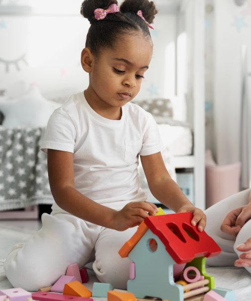 little girl playing